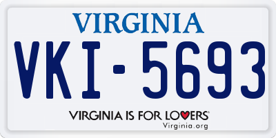 VA license plate VKI5693