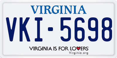 VA license plate VKI5698