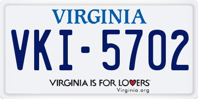 VA license plate VKI5702