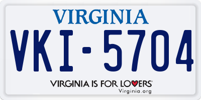 VA license plate VKI5704