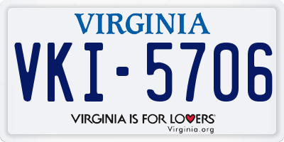 VA license plate VKI5706
