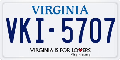 VA license plate VKI5707