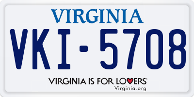 VA license plate VKI5708