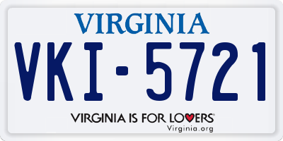 VA license plate VKI5721