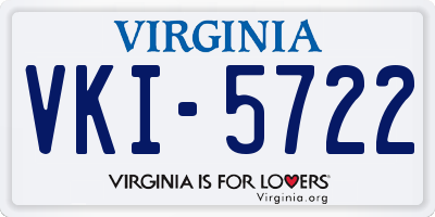 VA license plate VKI5722