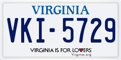 VA license plate VKI5729