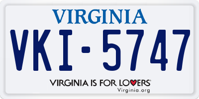 VA license plate VKI5747