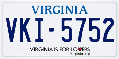 VA license plate VKI5752
