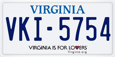 VA license plate VKI5754