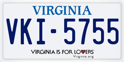 VA license plate VKI5755