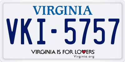 VA license plate VKI5757