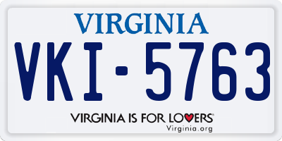 VA license plate VKI5763