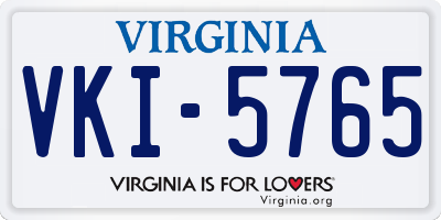 VA license plate VKI5765