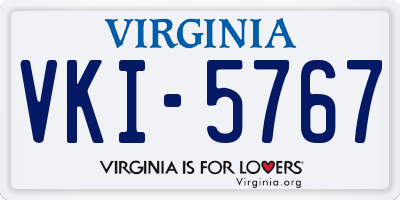 VA license plate VKI5767