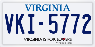 VA license plate VKI5772