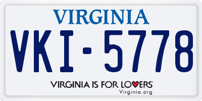 VA license plate VKI5778