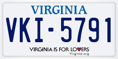 VA license plate VKI5791