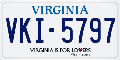 VA license plate VKI5797