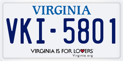 VA license plate VKI5801