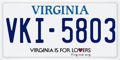 VA license plate VKI5803
