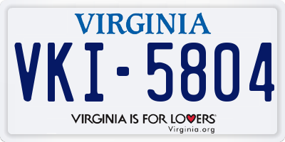 VA license plate VKI5804