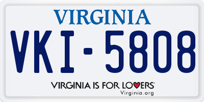 VA license plate VKI5808