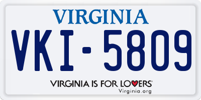 VA license plate VKI5809