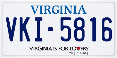VA license plate VKI5816