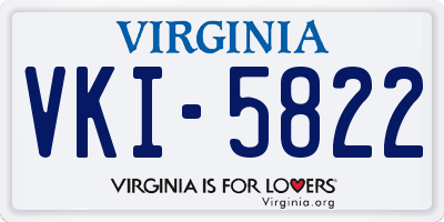 VA license plate VKI5822