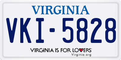 VA license plate VKI5828