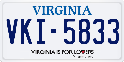 VA license plate VKI5833