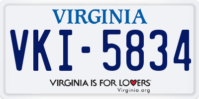 VA license plate VKI5834