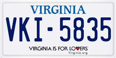 VA license plate VKI5835