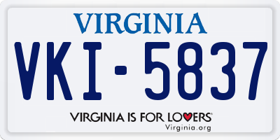 VA license plate VKI5837