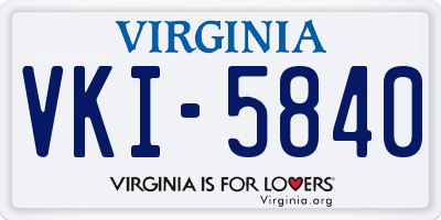 VA license plate VKI5840