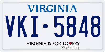 VA license plate VKI5848