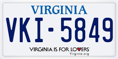 VA license plate VKI5849
