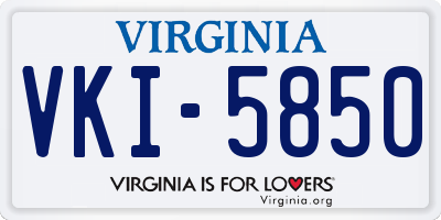 VA license plate VKI5850