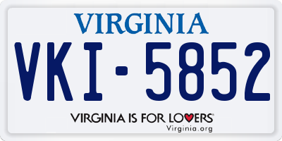 VA license plate VKI5852