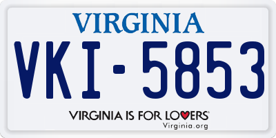 VA license plate VKI5853