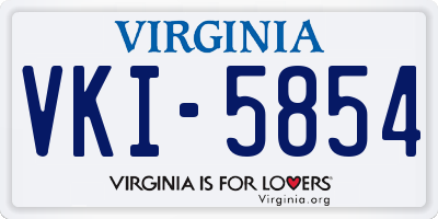 VA license plate VKI5854
