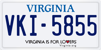 VA license plate VKI5855
