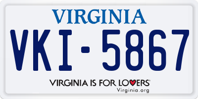 VA license plate VKI5867