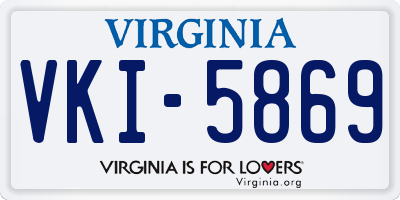 VA license plate VKI5869