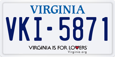 VA license plate VKI5871
