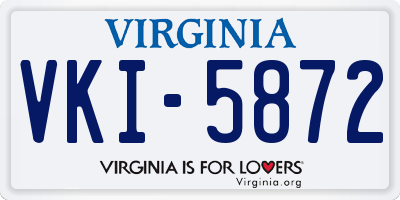 VA license plate VKI5872