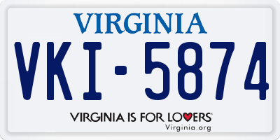 VA license plate VKI5874