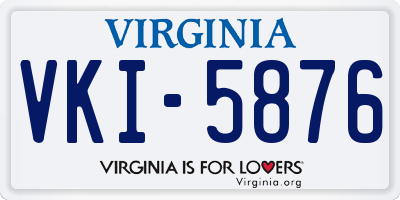 VA license plate VKI5876