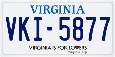 VA license plate VKI5877