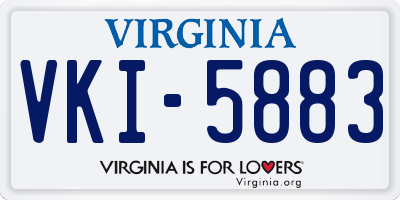 VA license plate VKI5883